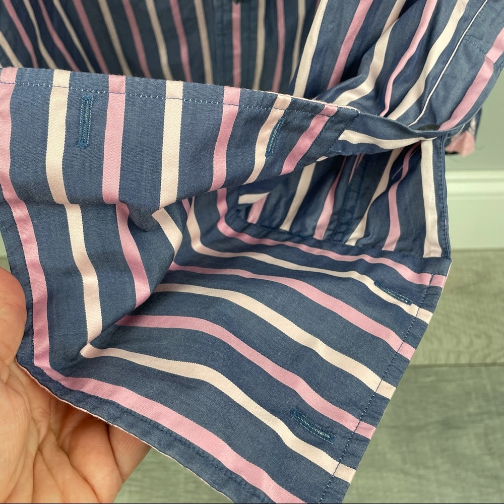 Ted Baker London Archive Men's 16 French Cuff Purple Striped Dress - Picture 12 of 15